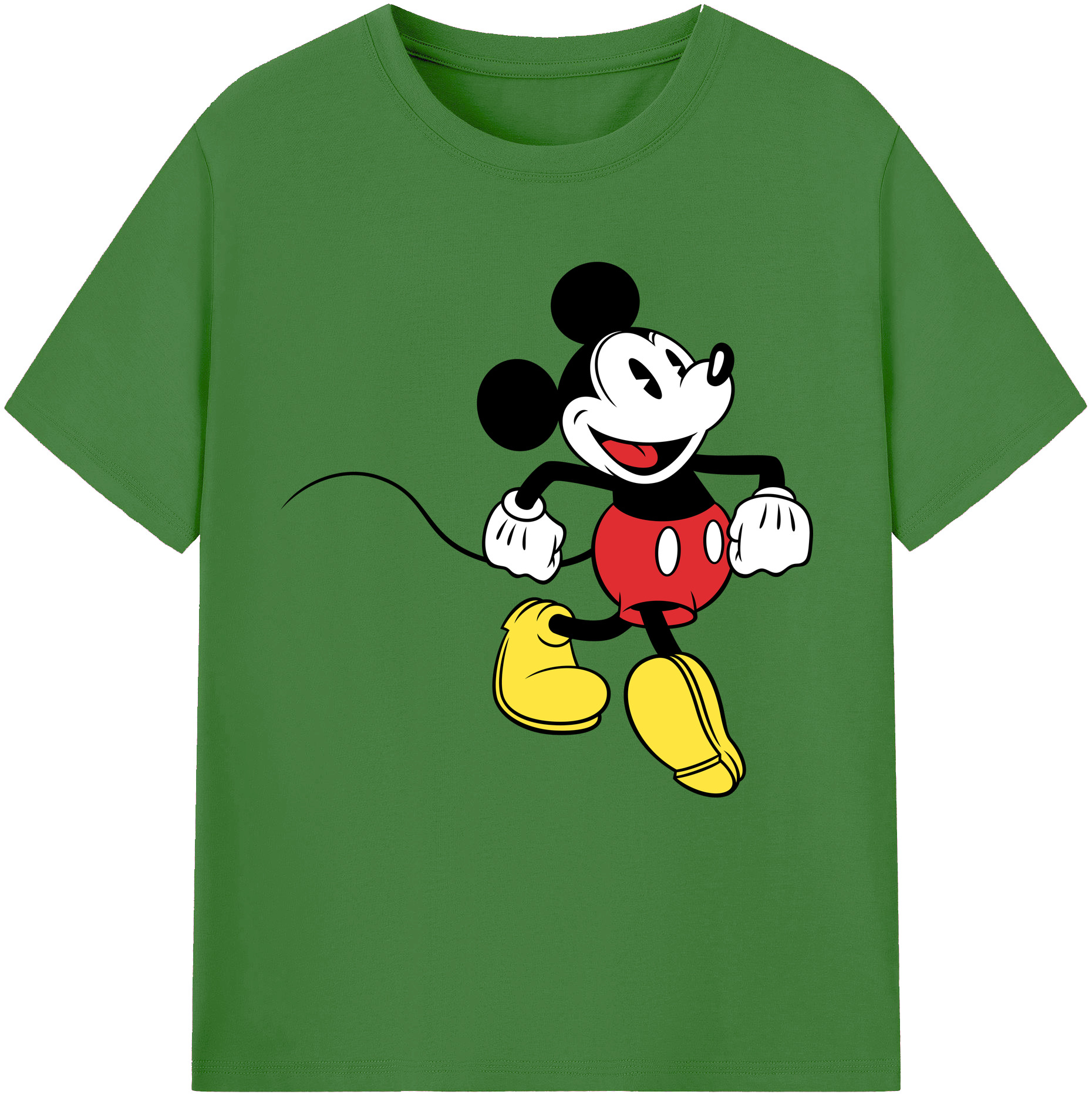 （画像用） ミッキーマウス Mickey Mouse レディースカジュアルプリントTシャツ（綿100％）